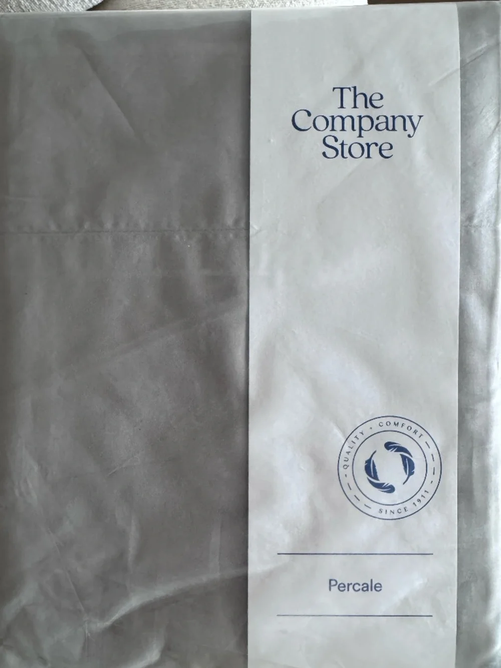 The Company Store, Classic Cool Cotton Percale Bed Sheet Set - Gray Smoke, Queen